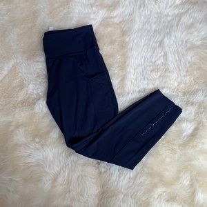lululemon navy Fast and Free leggings with pockets